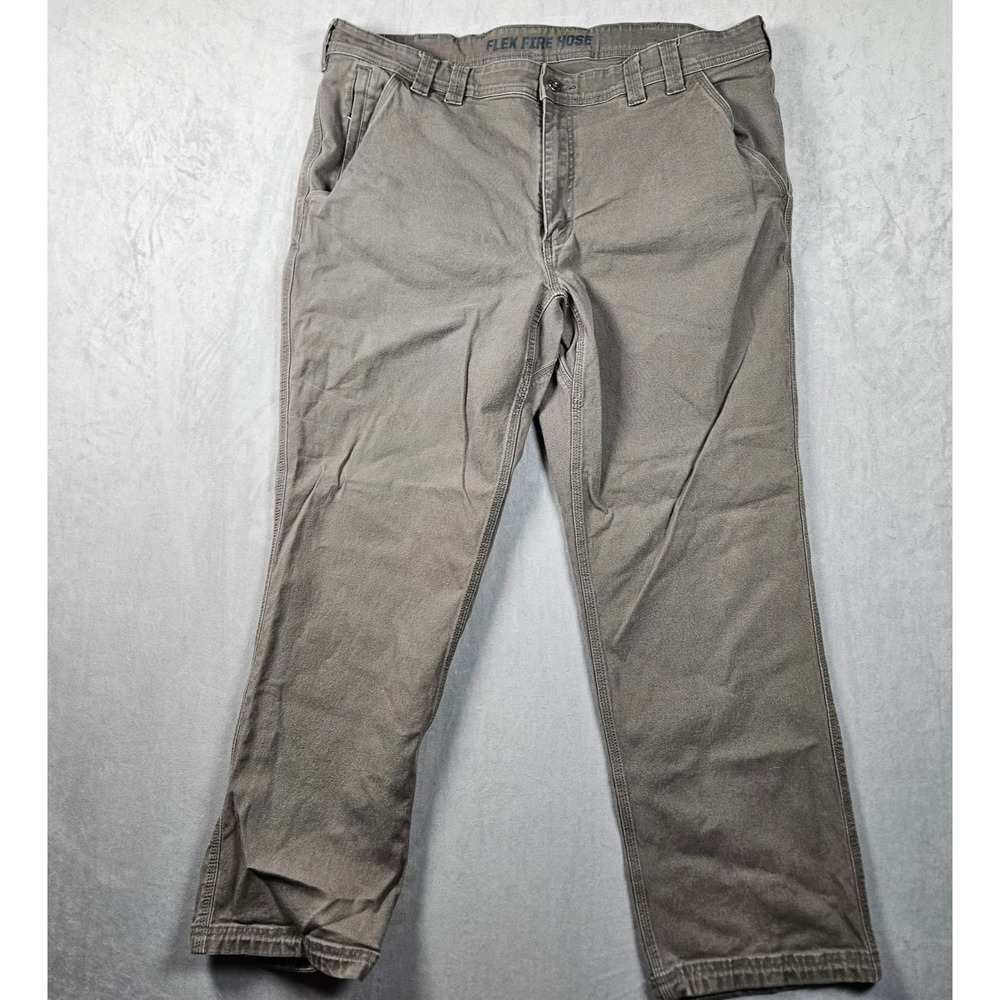 Duluth Trading Flex Fire Hose Pants Mens 40x30 (Fits 38x29) Gray Slim Fit